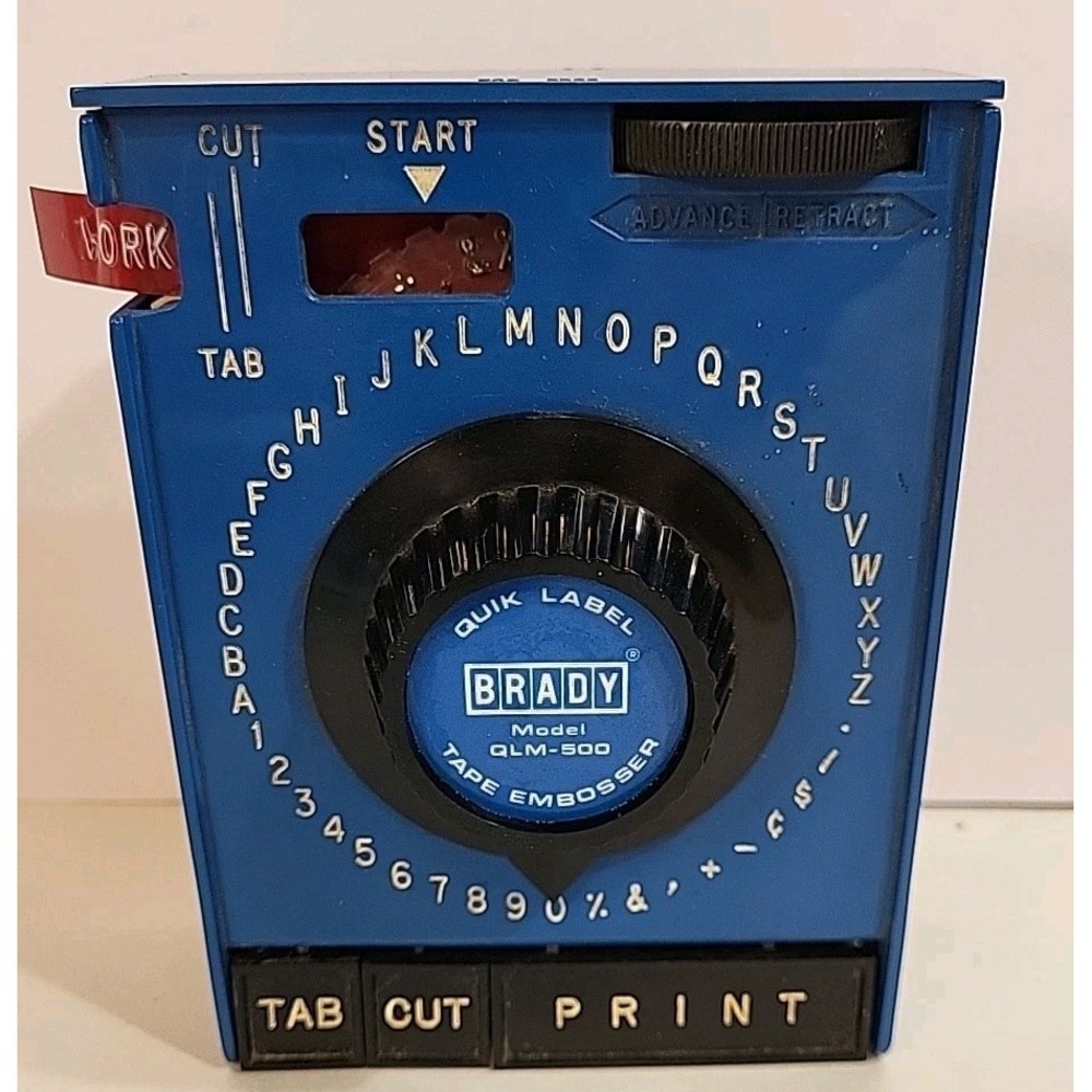 Vintage Brady Tape Embosser Writer Table Top Model QLM-500 Quik Label